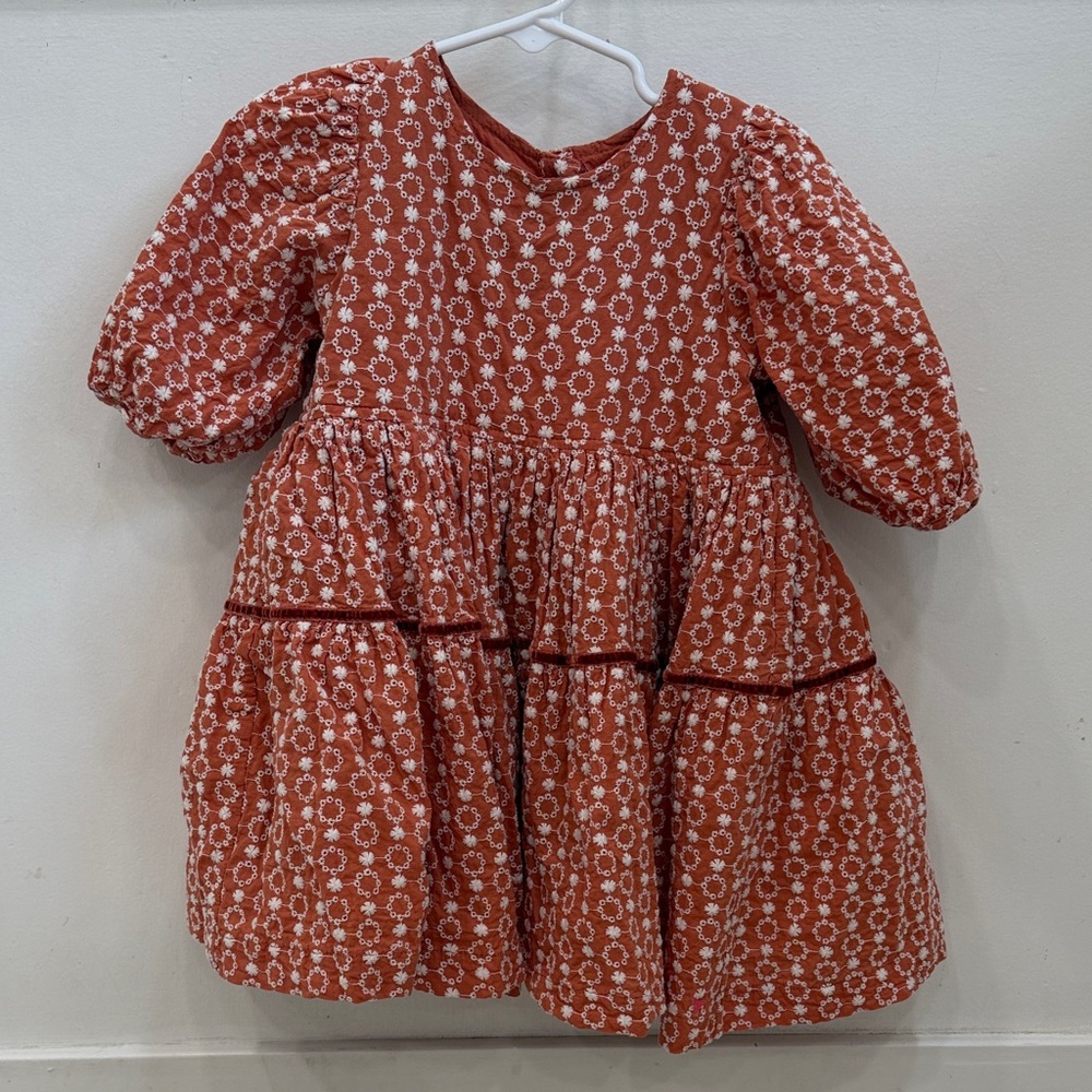 Pink Chicken Kids Dress - Red and White Floral